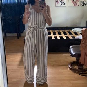 Striped jump suit